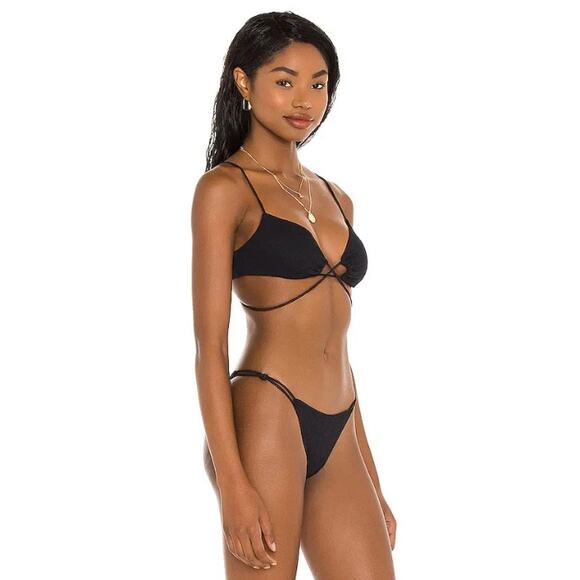 $126 Vix by Paula Hermanny Kate Black Bikini Top - D - Picture 2 of 7